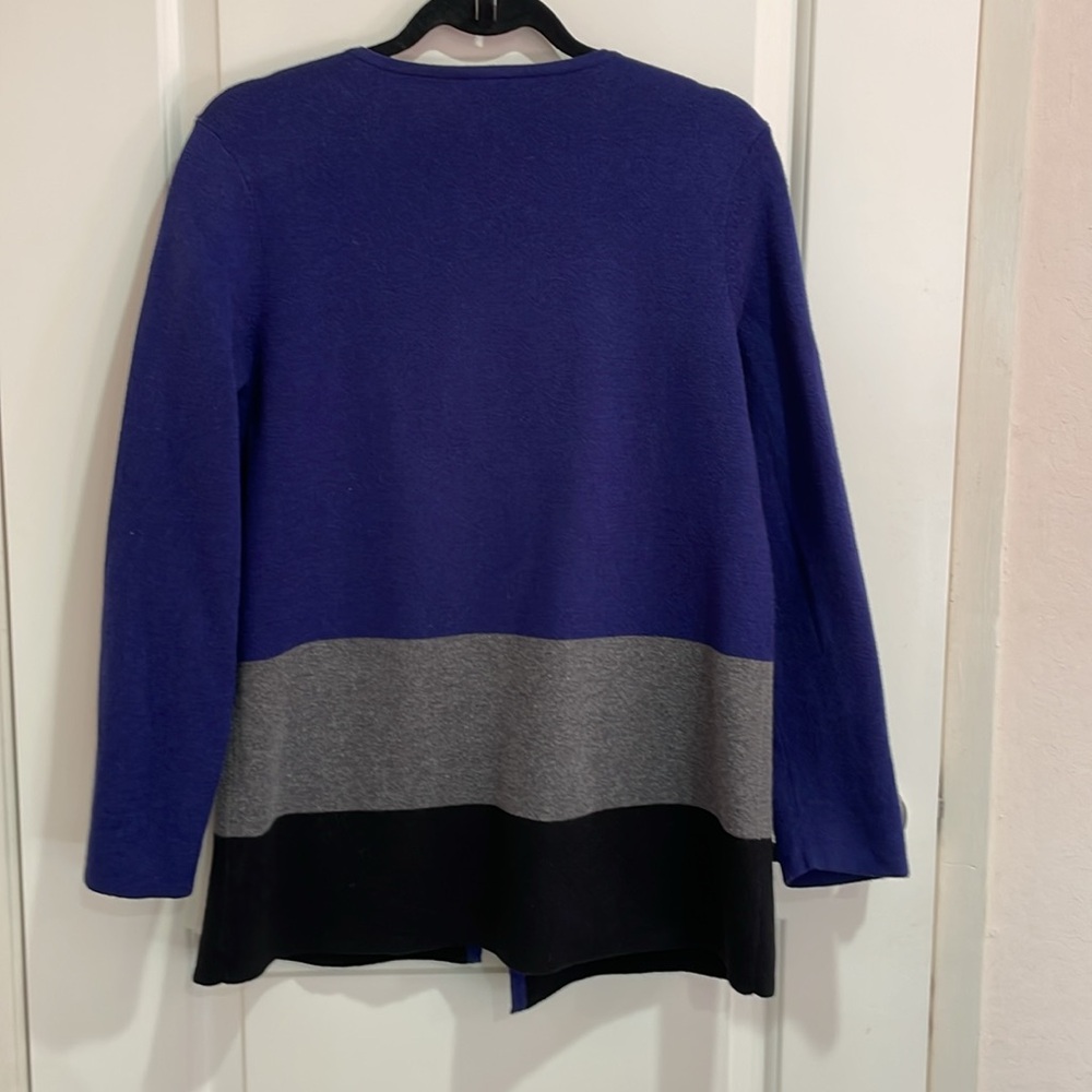 Talbots Color Block Open Cardigan Blazer Mp - image 3